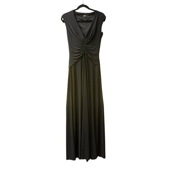 Laundry By Shelli Segal Black Sleeveless Ruched Maxi Dress Sz 8 Evening Gown NWT - Picture 1 of 6